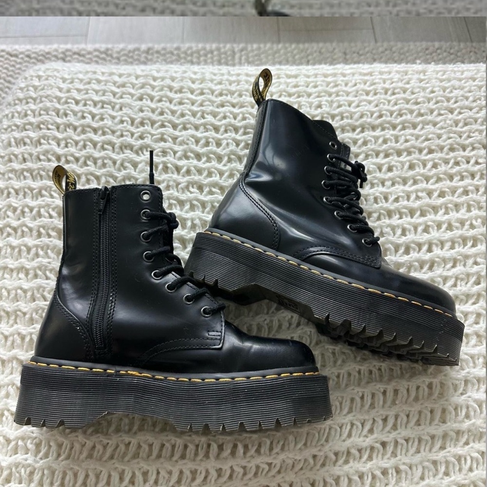 Dr. Martens Black Chunky Platform Lace-Up Boots